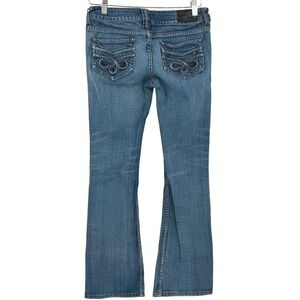 YMI Premium Bootcut Jeans Wms 05 Blue Low Rise Embroidered Pockets Y2K McBling